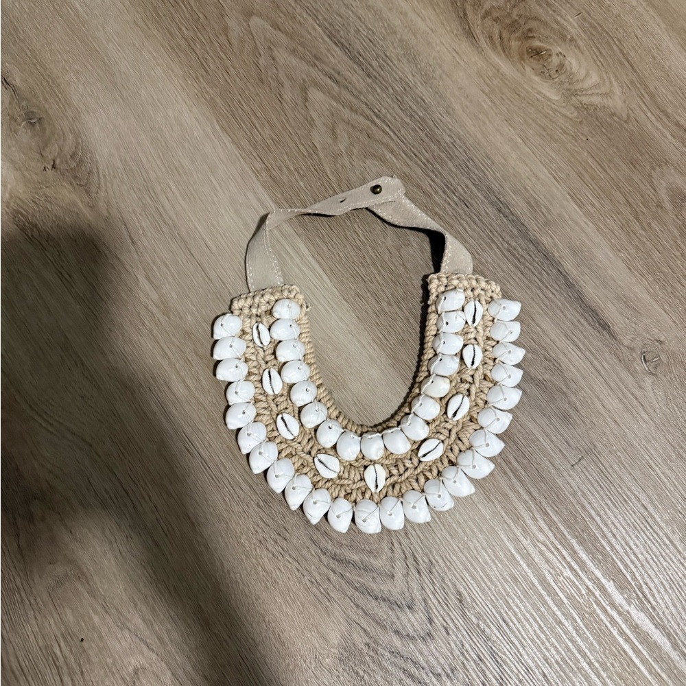 Elegant White and Tan Shell Necklace